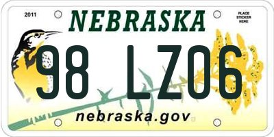 NE license plate 98LZ06