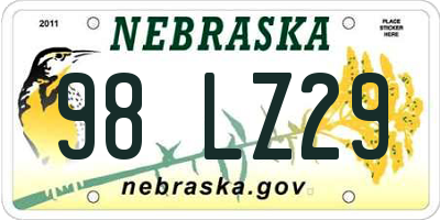 NE license plate 98LZ29