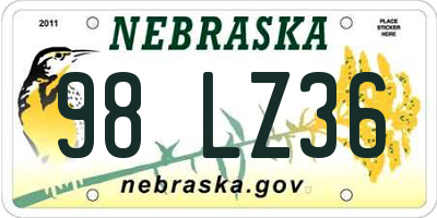 NE license plate 98LZ36