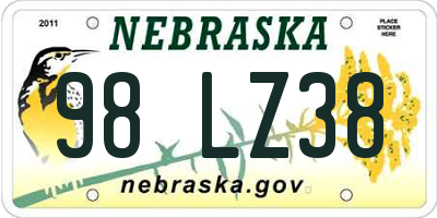 NE license plate 98LZ38