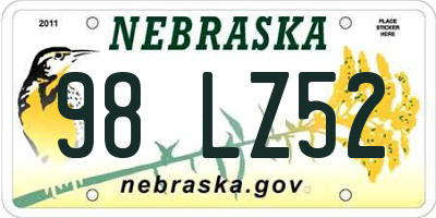 NE license plate 98LZ52