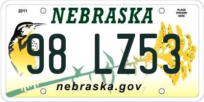 NE license plate 98LZ53
