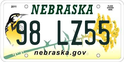NE license plate 98LZ55