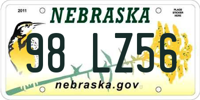 NE license plate 98LZ56