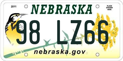 NE license plate 98LZ66