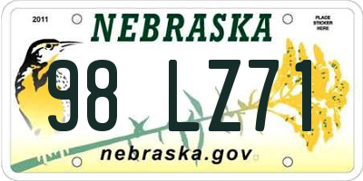 NE license plate 98LZ71