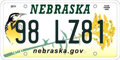 NE license plate 98LZ81