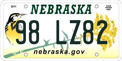 NE license plate 98LZ82