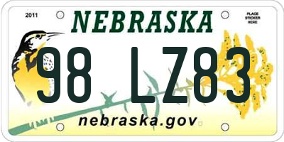 NE license plate 98LZ83