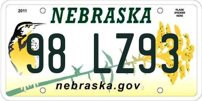 NE license plate 98LZ93