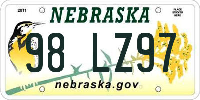 NE license plate 98LZ97