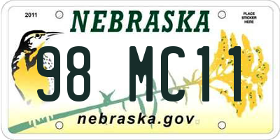 NE license plate 98MC11