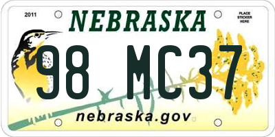 NE license plate 98MC37