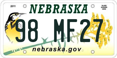 NE license plate 98MF27