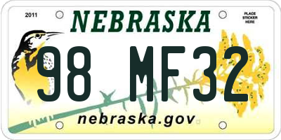 NE license plate 98MF32