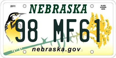 NE license plate 98MF61
