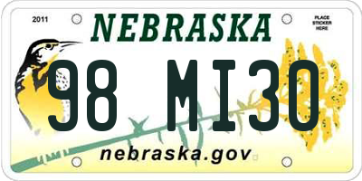NE license plate 98MI30