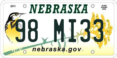 NE license plate 98MI33