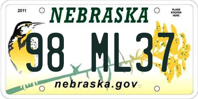 NE license plate 98ML37