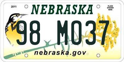 NE license plate 98MO37