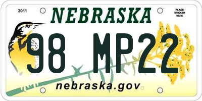 NE license plate 98MP22