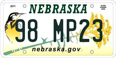 NE license plate 98MP23