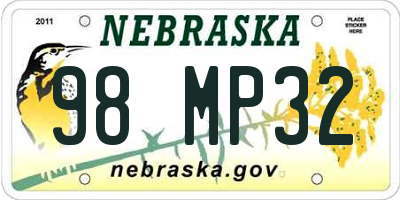NE license plate 98MP32