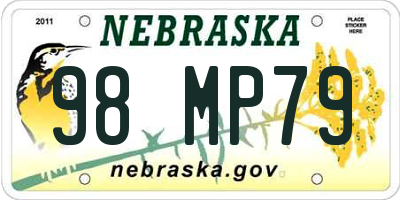 NE license plate 98MP79