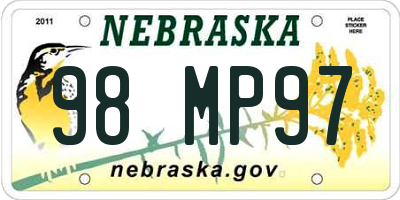 NE license plate 98MP97