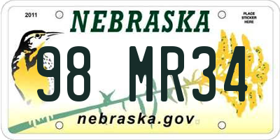 NE license plate 98MR34