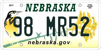 NE license plate 98MR52