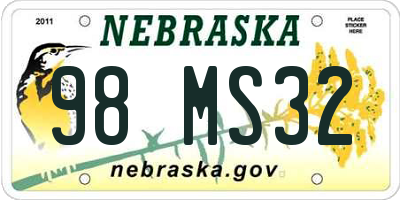 NE license plate 98MS32