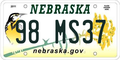 NE license plate 98MS37
