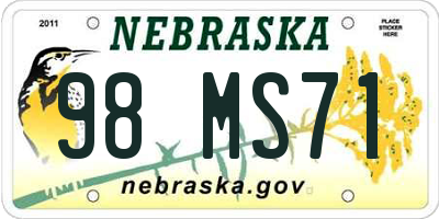 NE license plate 98MS71