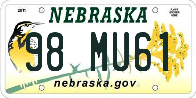 NE license plate 98MU61