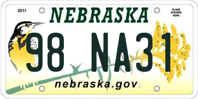 NE license plate 98NA31