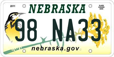 NE license plate 98NA33