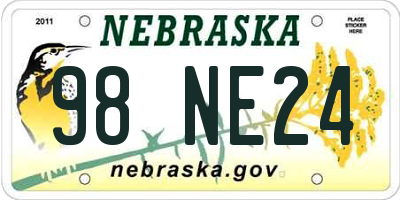 NE license plate 98NE24