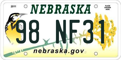 NE license plate 98NF31