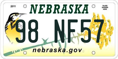 NE license plate 98NF57