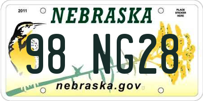 NE license plate 98NG28