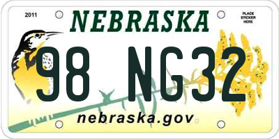 NE license plate 98NG32