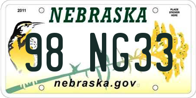 NE license plate 98NG33