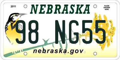 NE license plate 98NG55