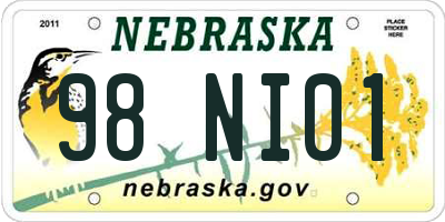 NE license plate 98NI01