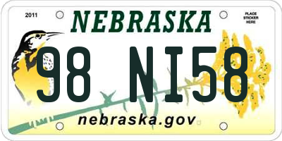 NE license plate 98NI58