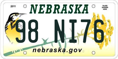 NE license plate 98NI76