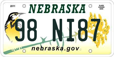 NE license plate 98NI87