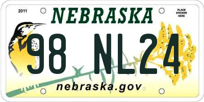 NE license plate 98NL24
