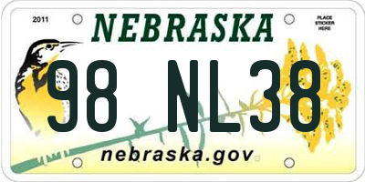 NE license plate 98NL38